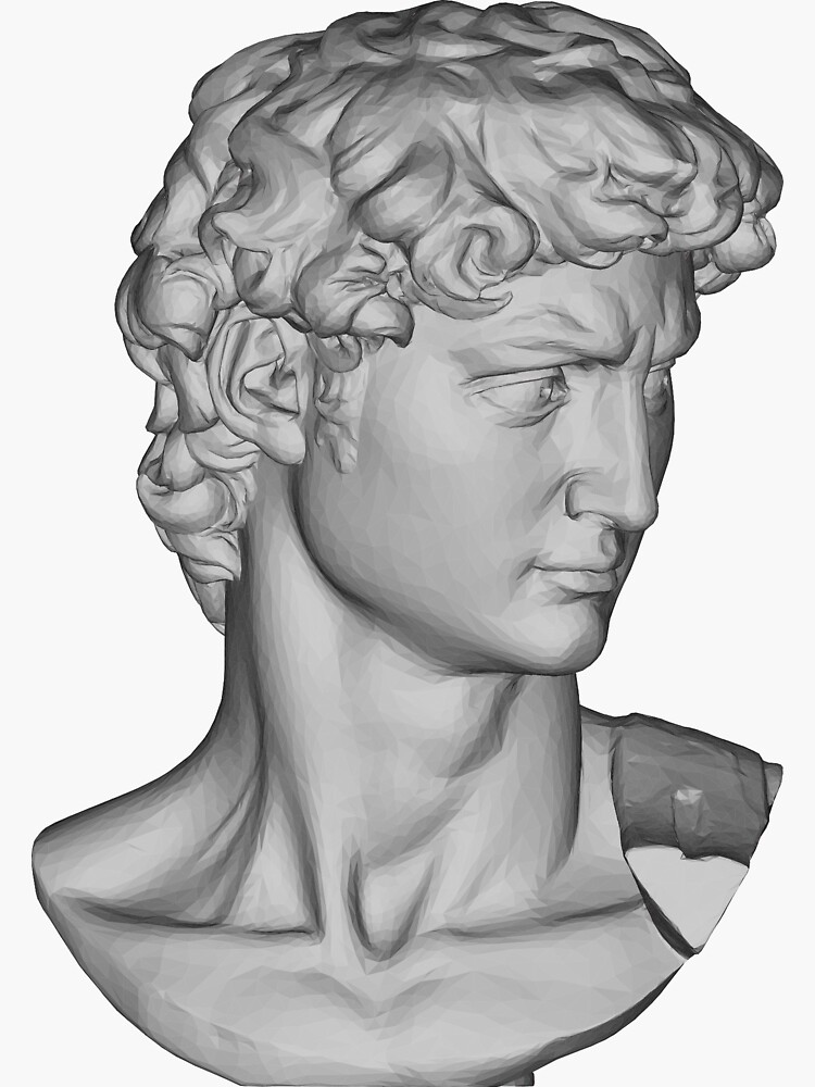 "Michelangelo David Bust 3d Portrait Prophetdesign" Sticker by
