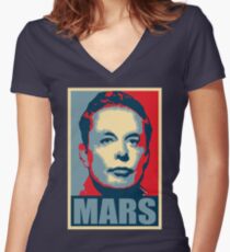 Elon Musk Mars Women's Fitted V-Neck T-Shirt