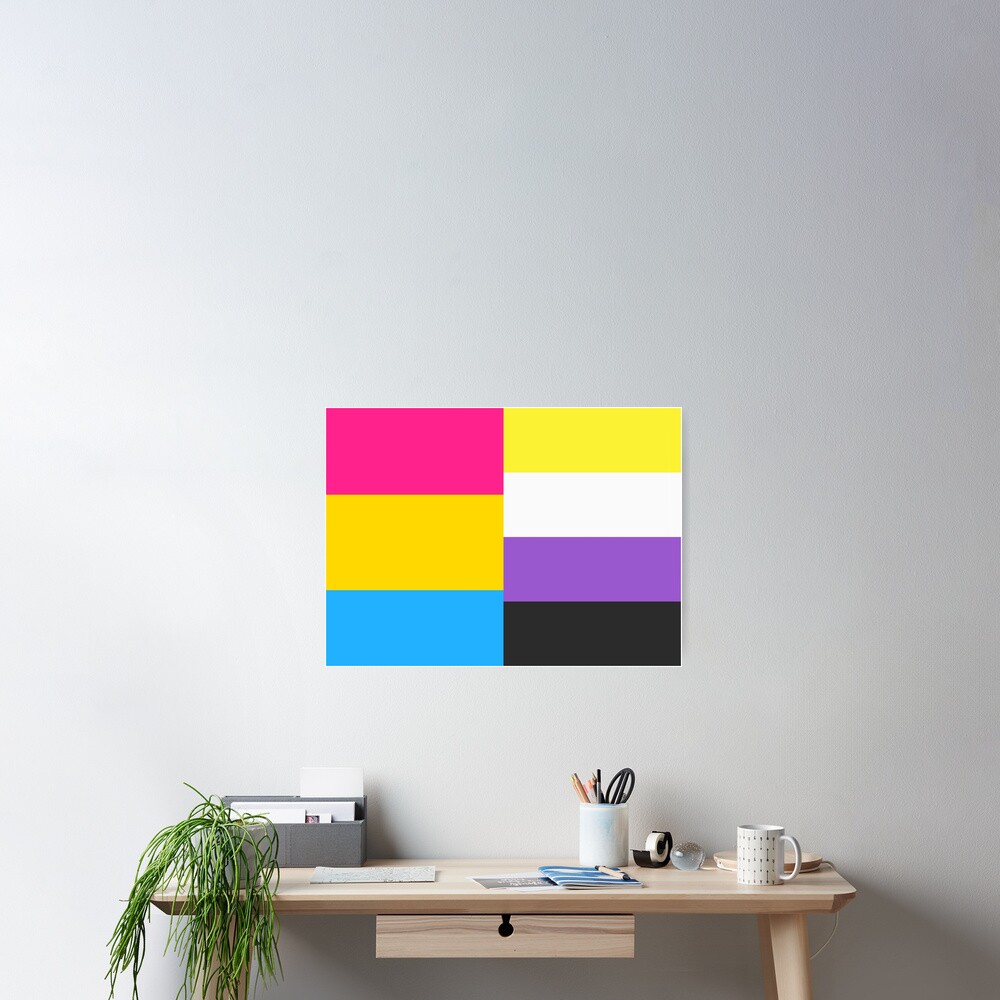 "Pan and Nonbinary Pride Flag" Poster for Sale by FallenFeline Redbubble