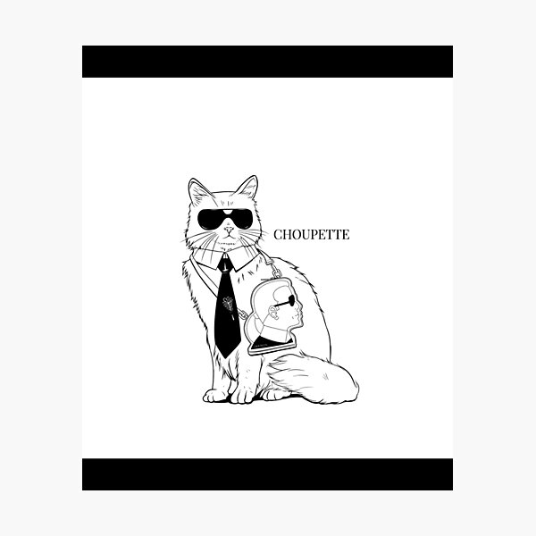 Choupette Marken-Chiffon-Oberteil Fotodruck