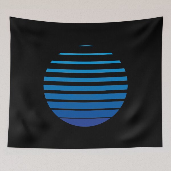 Item preview, Thin to Thick Lines in a Circle Graphic (Blue on Black) designed and sold by STUDIO-72.