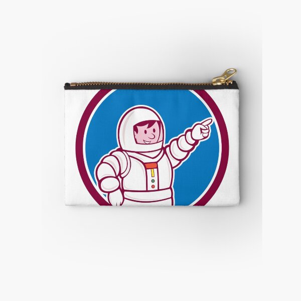 Item preview, Astronaut Pointing Front Circle Cartoon designed and sold by patrimonio.