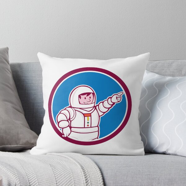 Item preview, Astronaut Pointing Front Circle Cartoon designed and sold by patrimonio.