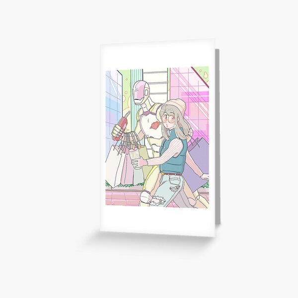 Shopping with a robot Greeting Card