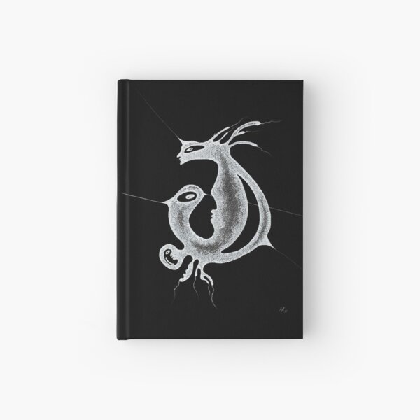 Black and white abstract artwork. A-chromatic #36 Hardcover Journal