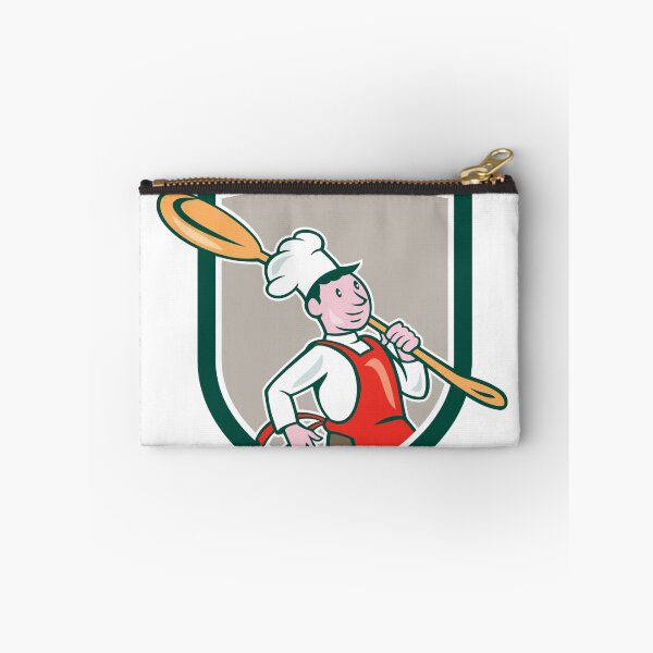Item preview, Chef Cook Marching Spoon Shield Cartoon designed and sold by patrimonio.