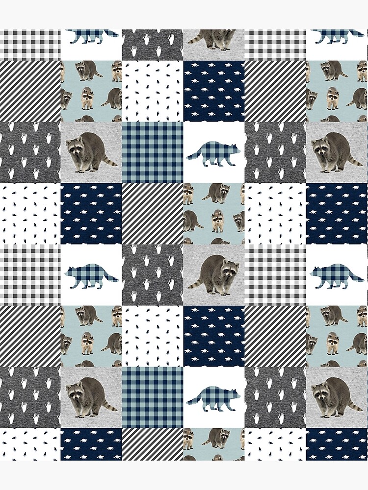 Animal Checkerboard Pattern Raccoon Backpack