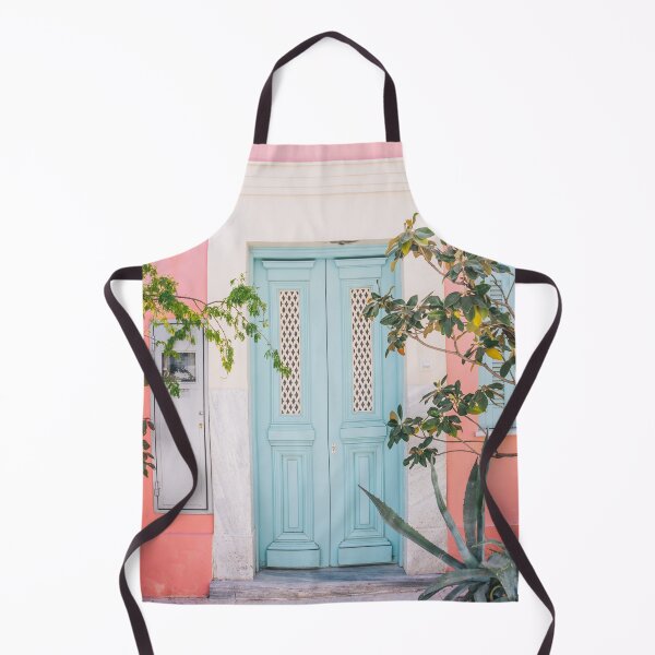 Item preview, Pastel Blue Door on Pink Wall in Plaka Athens designed and sold by ppolecho.
