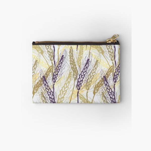 Item preview, Purple And Gold Summer Wheat Spikelet Floral Seamless Pattern designed and sold by TeeBeesDesign.