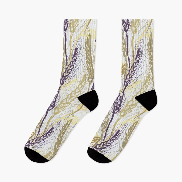 Item preview, Purple And Gold Summer Wheat Spikelet Floral Seamless Pattern designed and sold by TeeBeesDesign.