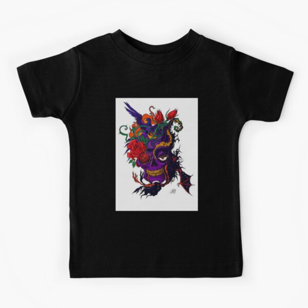 Skull And Rose Kids T-Shirts for Sale