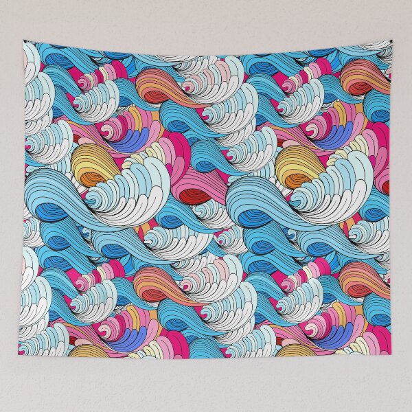Item preview, Sea colorful wave pattern designed and sold by Tanor.