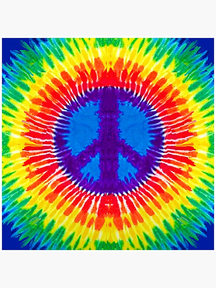 Rainbow Tie Dyed Peace Sign Poster For Sale By Tara Thralls Redbubble 