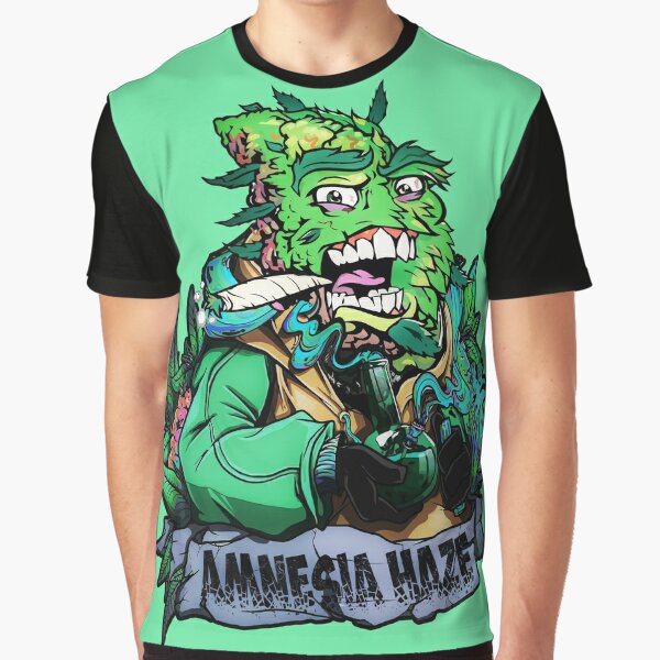 Amnesia Haze Weed Strain Design Graphic T-Shirt