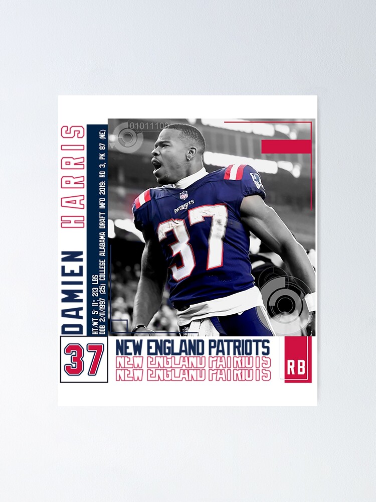 Damien Harris Football Paper Poster Patriots - Damien Harris - Sticker