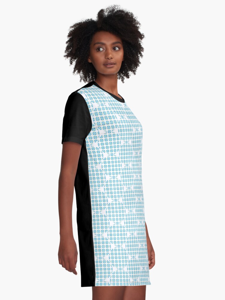 Alternate view of Circles pattern Blue-Yellow Graphic T-Shirt Dress
