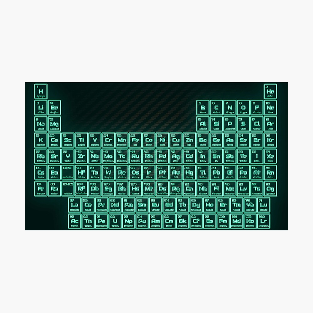Tritium Green Glowing Tube Periodic Table Tritium Green Glowing Tube Periodic Table