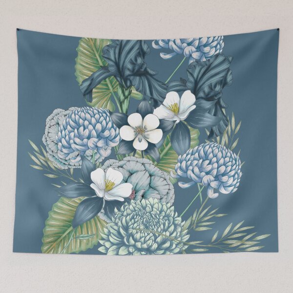 Artikelvorschau, Blue and White Floral Bouquet entworfen und verkauft von meggydesigns.