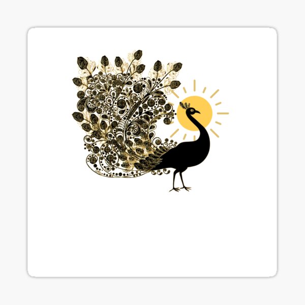 sunset peacock Sticker