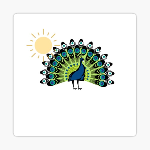 sunset peacock Sticker