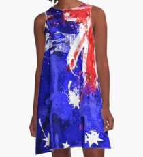 Australian Flag Graphic Design A-Line Dress
