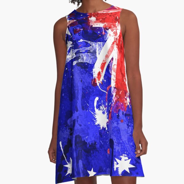 Australian Flag Graphic Design A-Line Dress