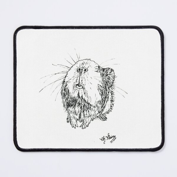 Item preview, Guinea Pig Elodie Drawing Motif Print Ink Drawing designed and sold by Christina Klein.