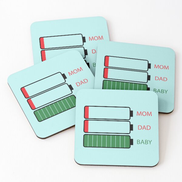 Item preview, Vintage Mom Dad baby Funny Energy level illustration  designed and sold by garniturex.