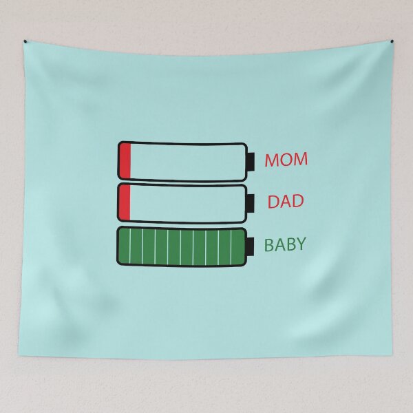 Item preview, Vintage Mom Dad baby Funny Energy level illustration  designed and sold by garniturex.