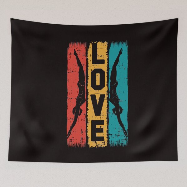 Item preview, Vintage Love Swimming Retro Swimmer Girl Dive Water Sports designed and sold by TomGiantDesigns.