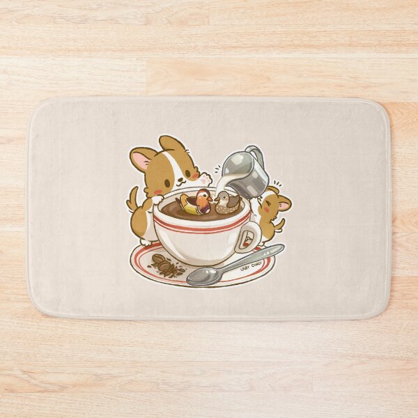 Item preview, Lazy Corgi - Coffee with Tea (Beige) designed and sold by LazyCorgiHK.