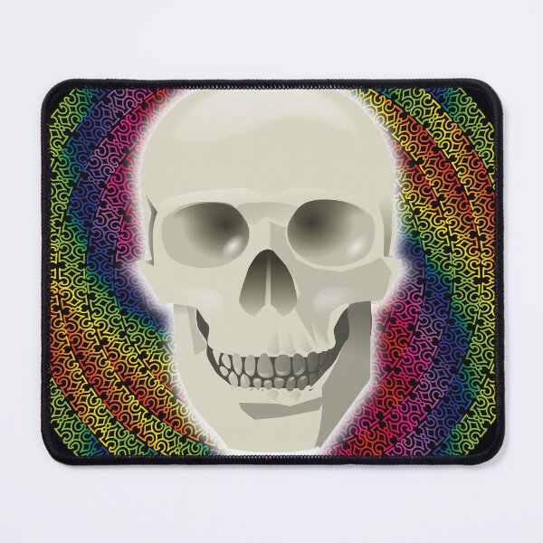 Item preview, Skull Bone Eyes Teeth Braincase Death's Head Circle Mandala Rainbow designed and sold by stuartsemporium.