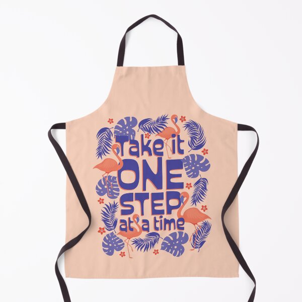 Item preview, Take it One Step at a Time Illustrated Flamingos Quote designed and sold by EliveraDesigns.