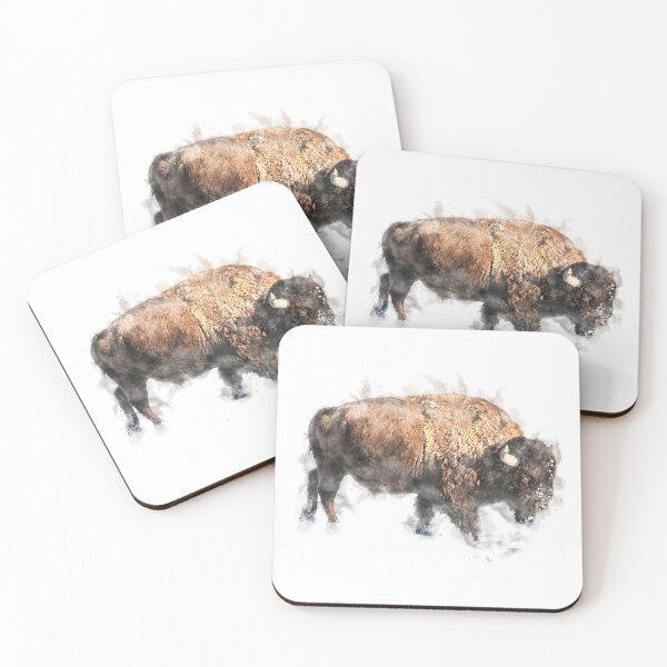 Item preview, Bison Watercolour Artwork designed and sold by Typeglyphs.
