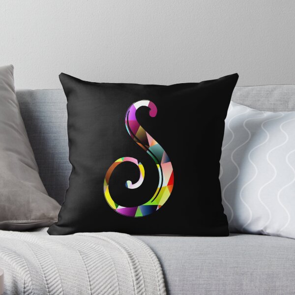 The Letter S - Colorful Alphabet Graphic Throw Pillow