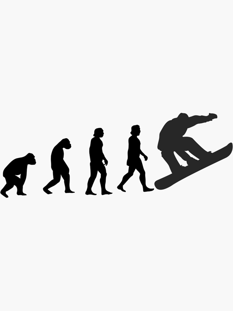 "Snowboard Evolution, Snowboard Lover Classic ." Sticker for Sale by