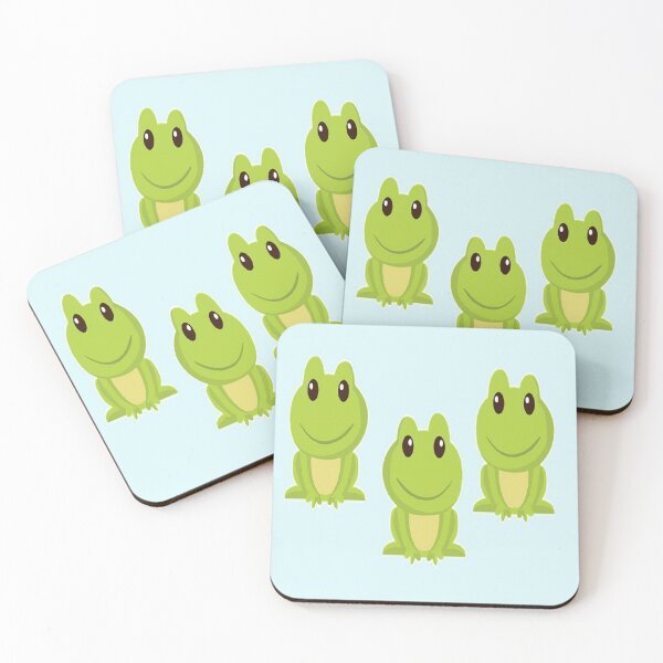 Item preview, Cute green frogs on blue designed and sold by tetibright.