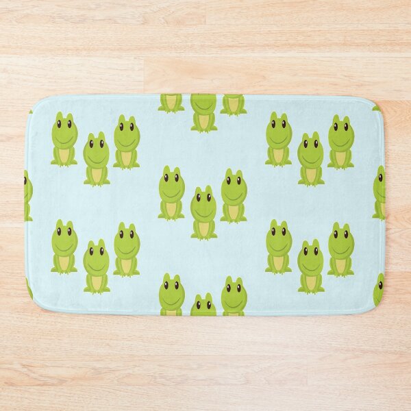 Item preview, Cute green frogs on blue designed and sold by tetibright.