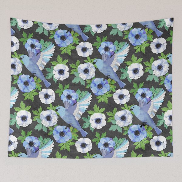 Item preview, Blue Bird & Anemone Art Print designed and sold by micklyn.