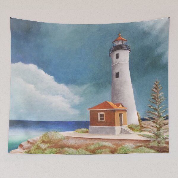 Artikelvorschau, Leuchtturm bei Crisp Point, Michigan-Original-Gemälde entworfen und verkauft von dragonbee.