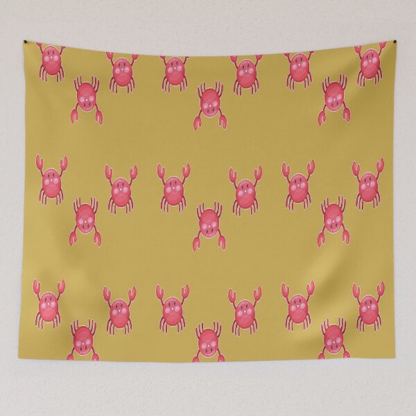 Item preview, Cute red crabs on brown designed and sold by tetibright.