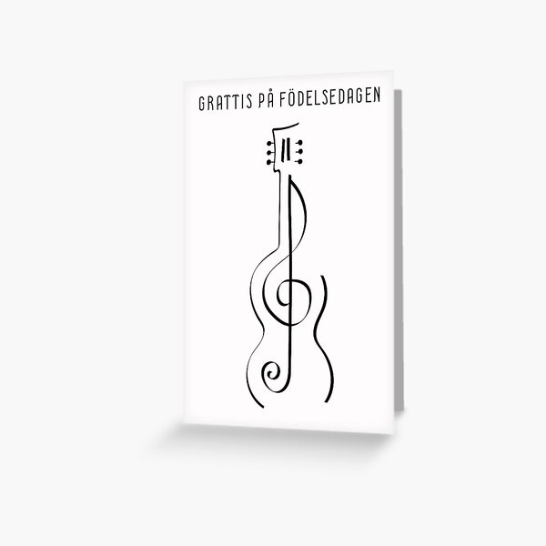 Item preview, Swedish birthday card for music lovers with Swedish language  designed and sold by Pommallina.
