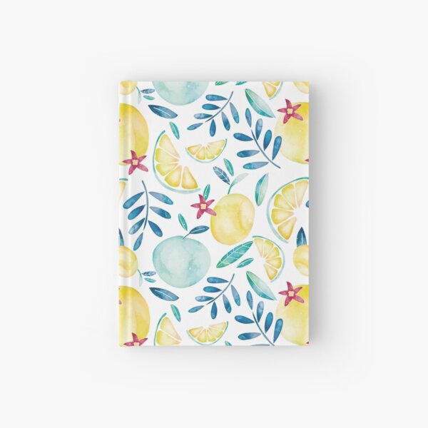 Citrus: yellow and blue Hardcover Journal