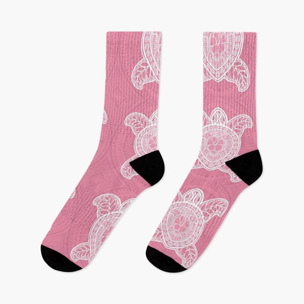 Artikelvorschau, Pasifika-Schildkröte - weiß auf rosa entworfen und verkauft von AprilAppleArt.