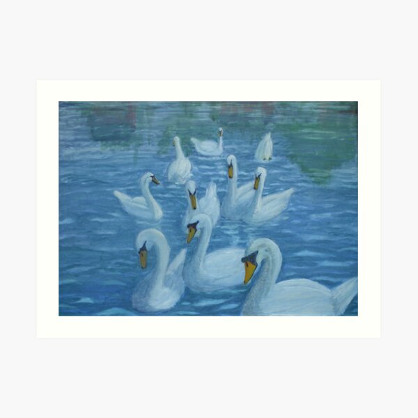 River Nene Swans Art Print