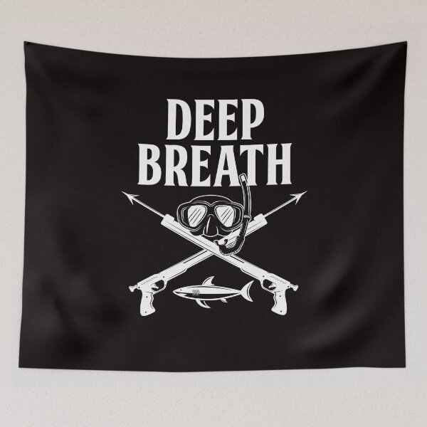 Item preview, Deep Breath Spearfishing Freediving Fishing Fish Spearfisher designed and sold by TomGiantDesigns.