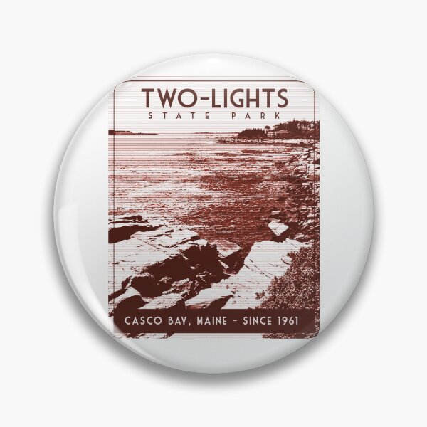 Item preview, Two Lights State Park, Maine. Art Deco Travel Poster style designed and sold by RischDesigns.