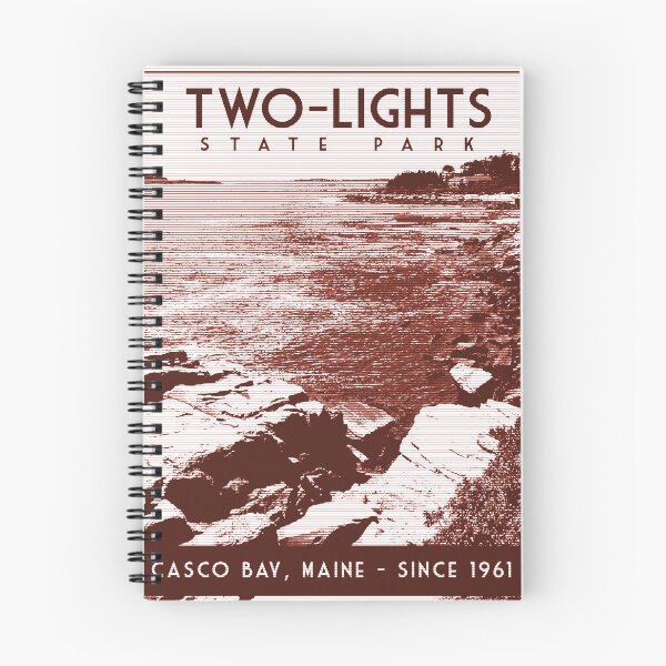 Item preview, Two Lights State Park, Maine. Art Deco Travel Poster style designed and sold by RischDesigns.