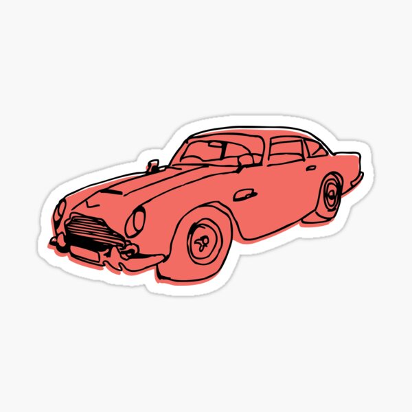 Hello Red Aston Martin DB5 Sticker