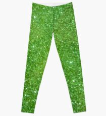 Green Glitter Abstract Leggings